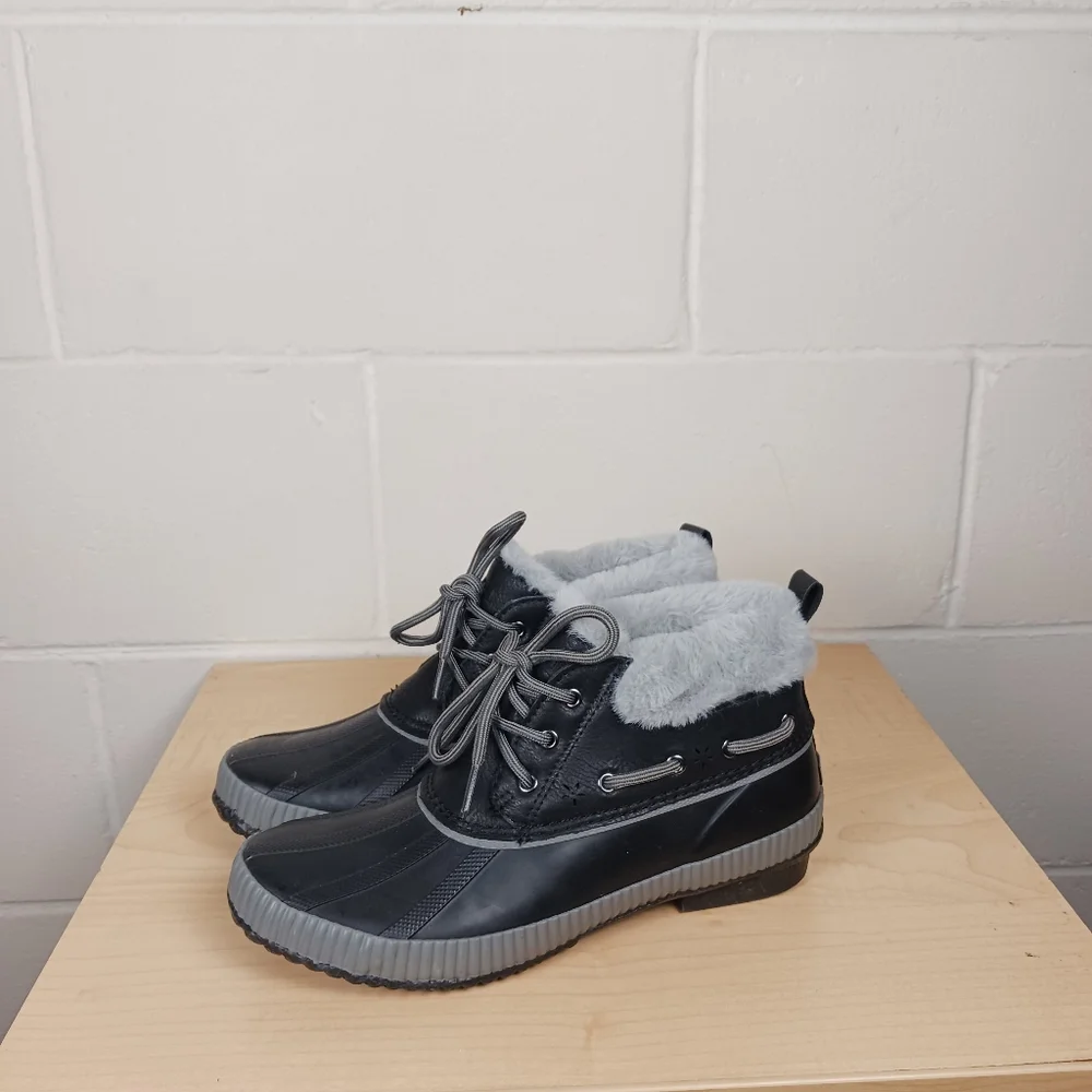 Jambu‎ JBU Maria Waterproof Ankle Boots Black Faux Fur Womens 9M Winter Rain